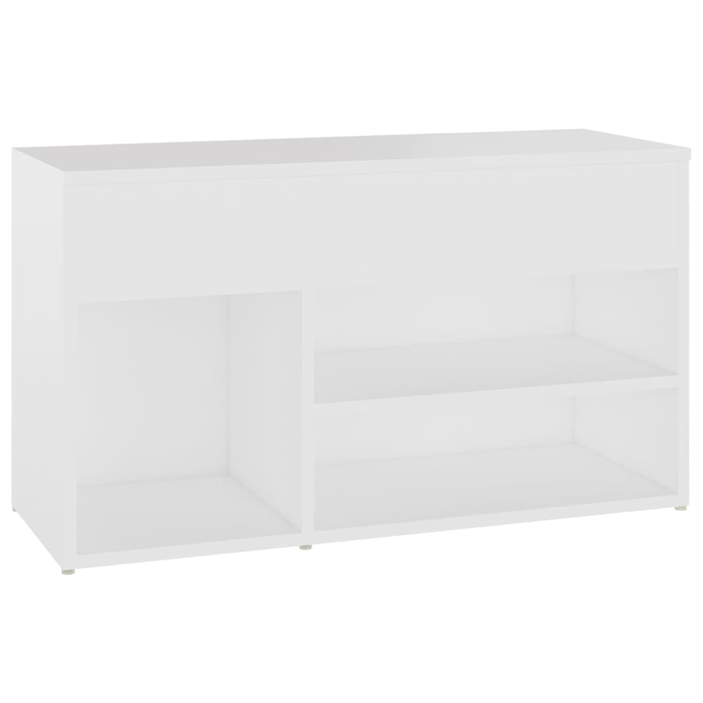 Skobenk hvit 80x30x45 cm konstruert tre