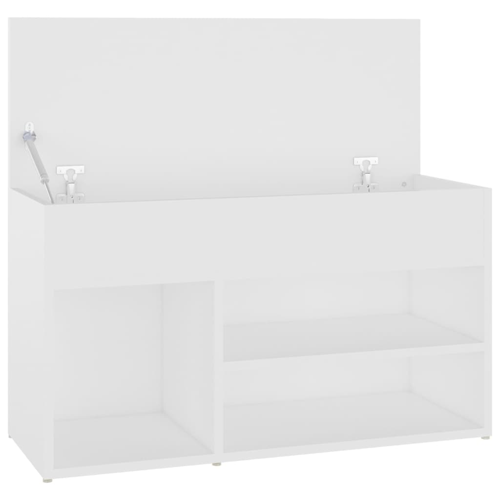 Skobenk hvit 80x30x45 cm konstruert tre