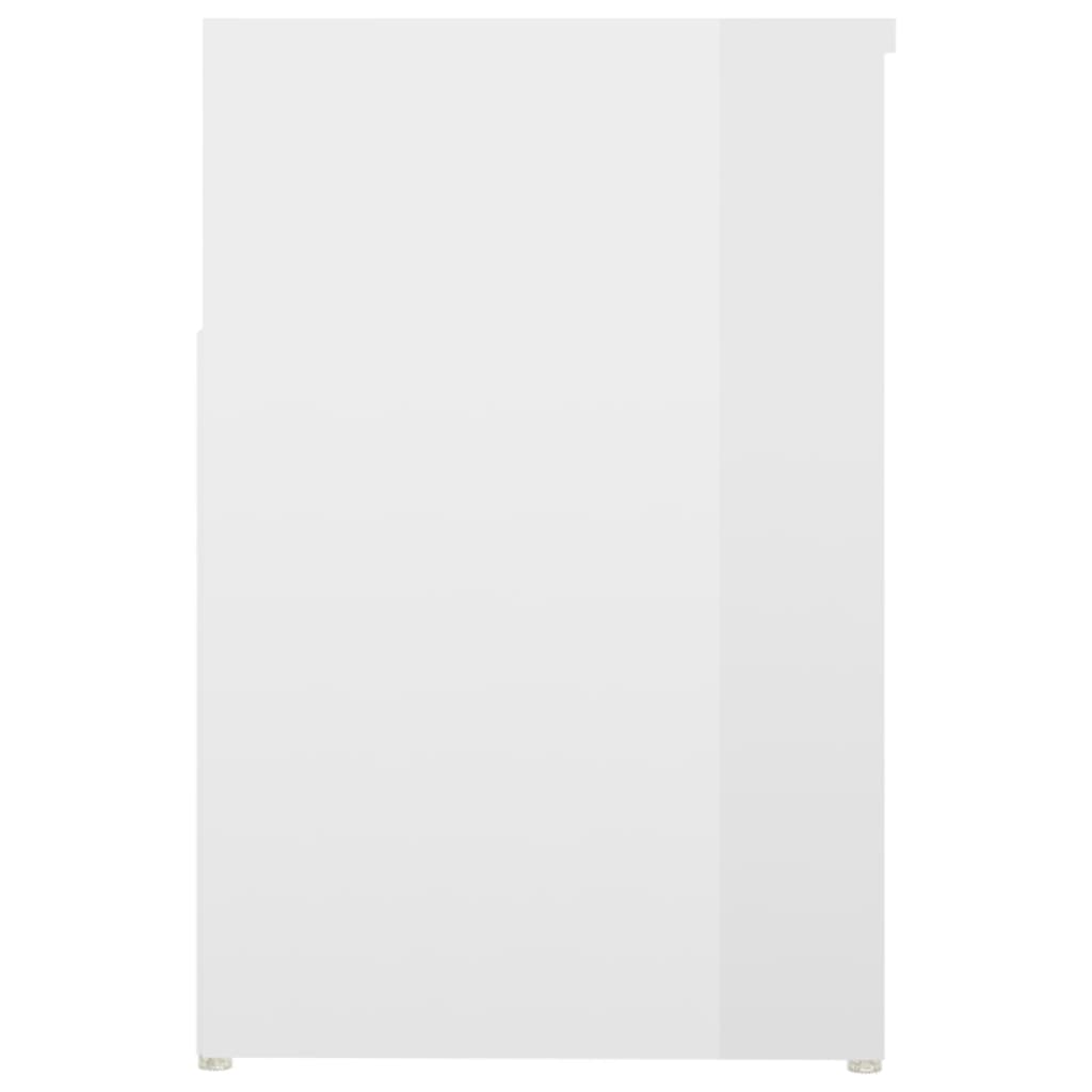 Skobenk høyglans hvit 80x30x45 cm konstruert tre