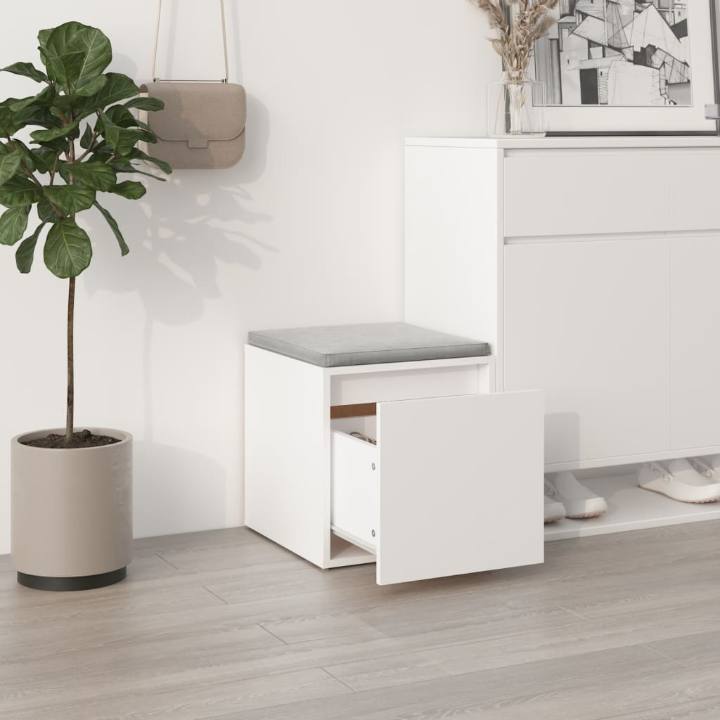 Oppbevaringsskap hvit 40,5x40x40 cm konstruert tre