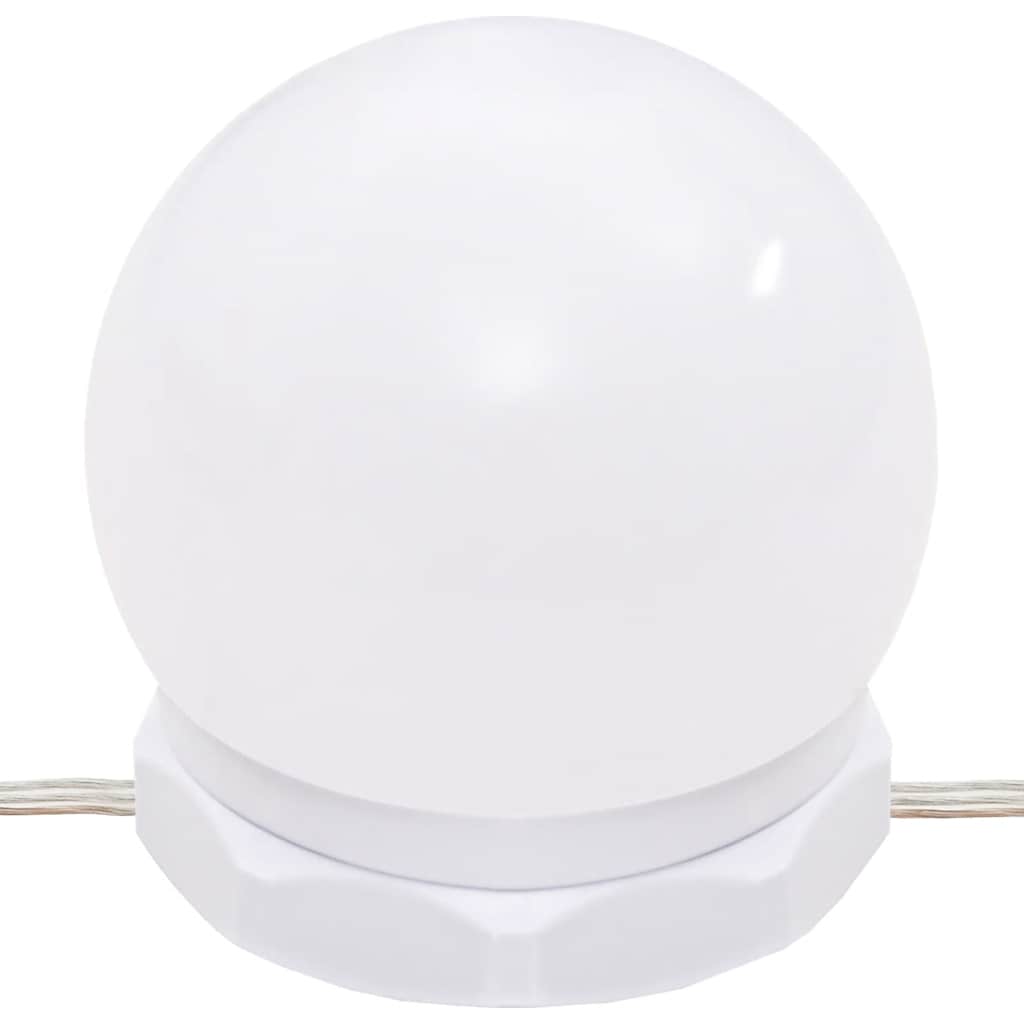 Sminkebord med LED hvit 74,5x40x141 cm