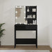 Sminkebord med LED svart 74,5x40x141 cm