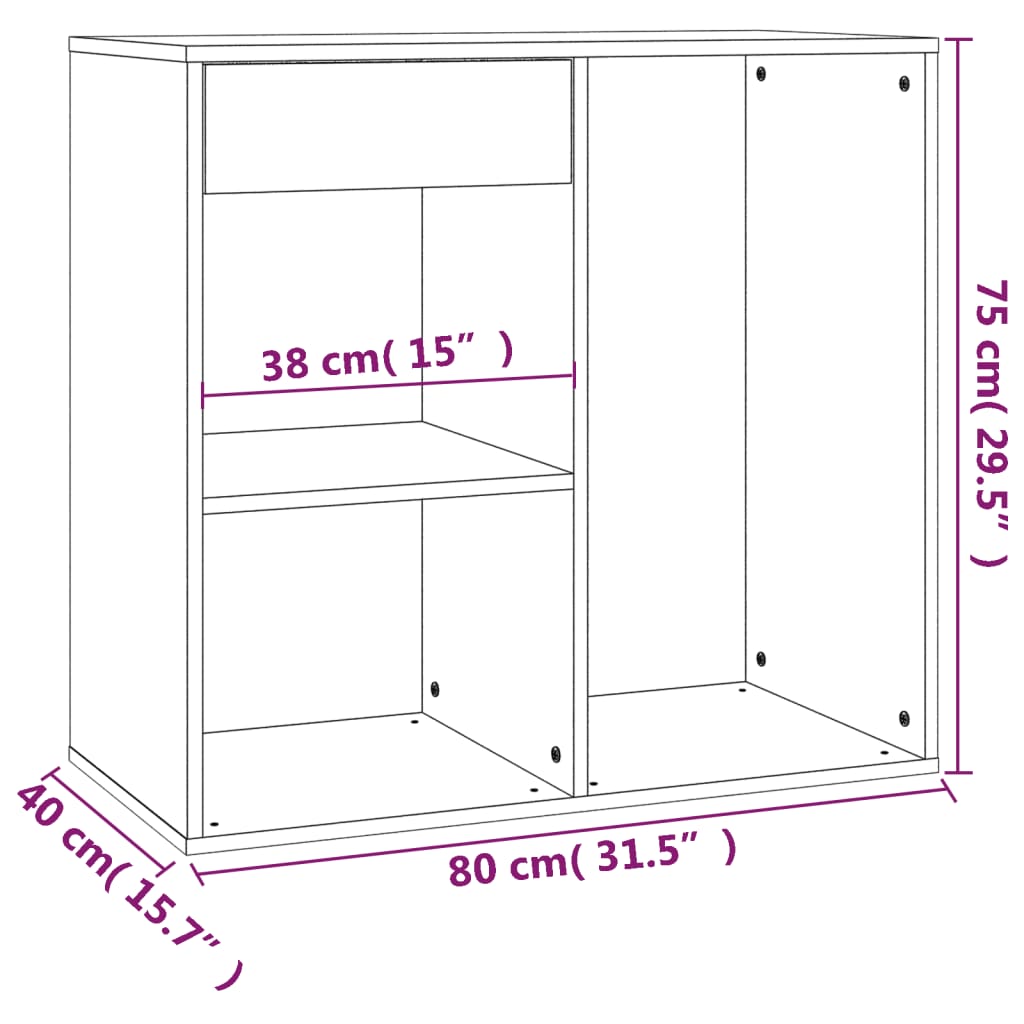 Sminkeskap betonggrå 80x40x75 cm konstruert tre