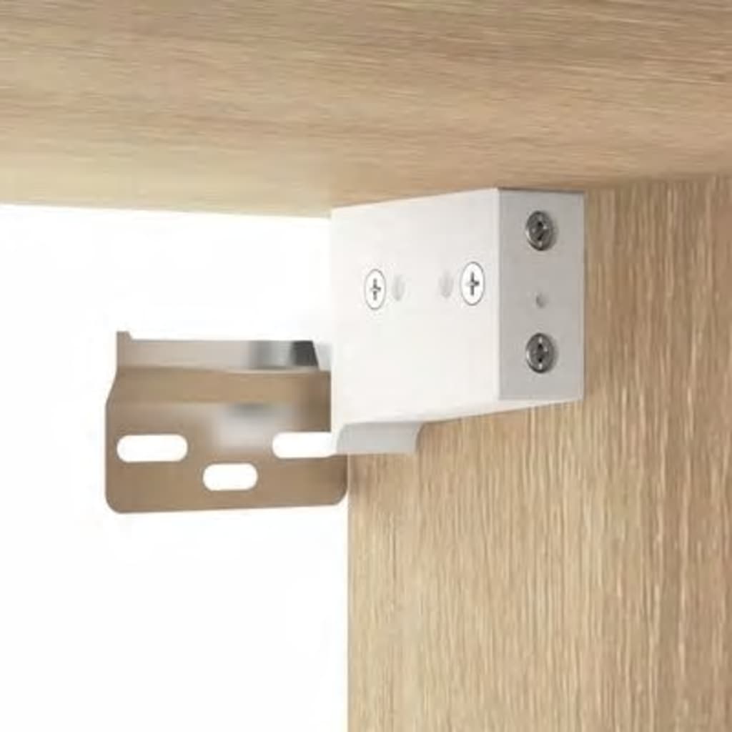 Speilskap med LED sonoma eik 76x15x55 cm