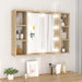 Speilskap med LED sonoma eik 76x15x55 cm