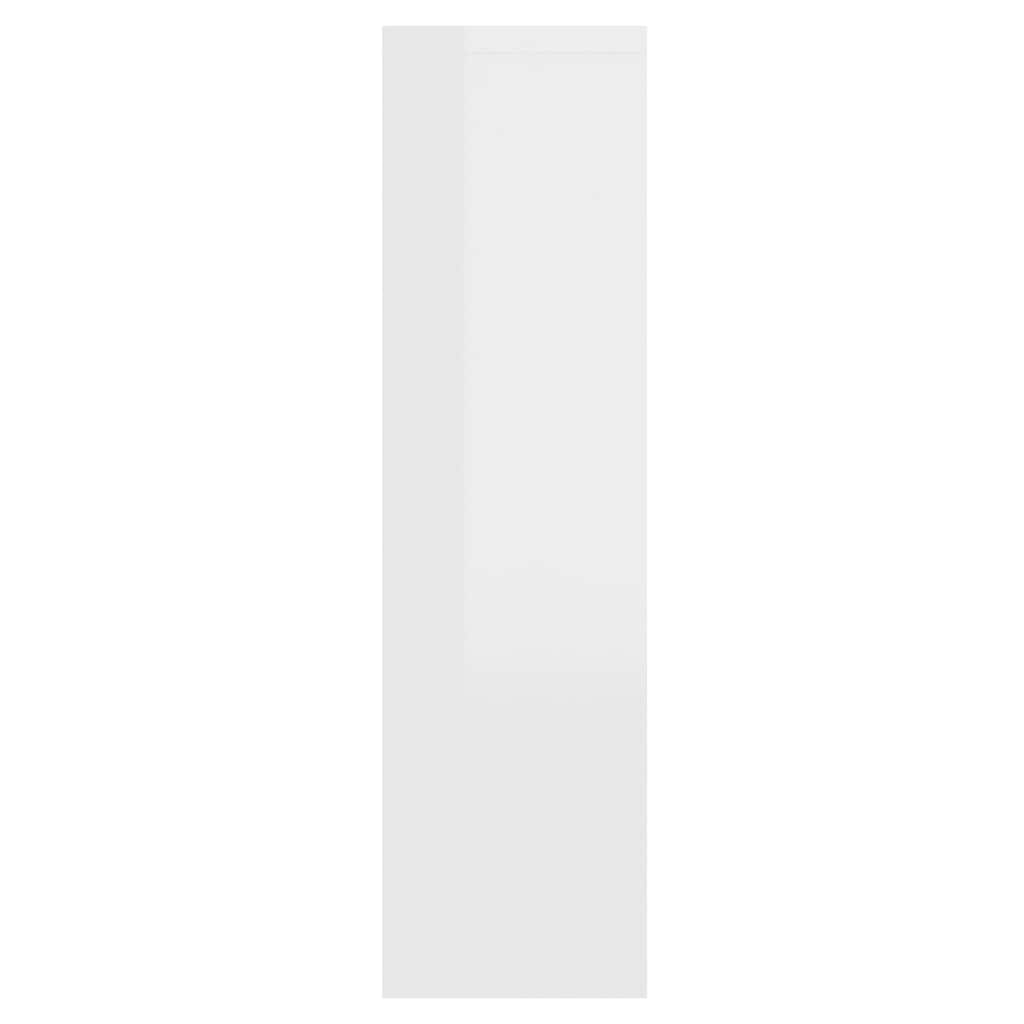 Speilskap med LED høyglans hvit 76x15x55 cm