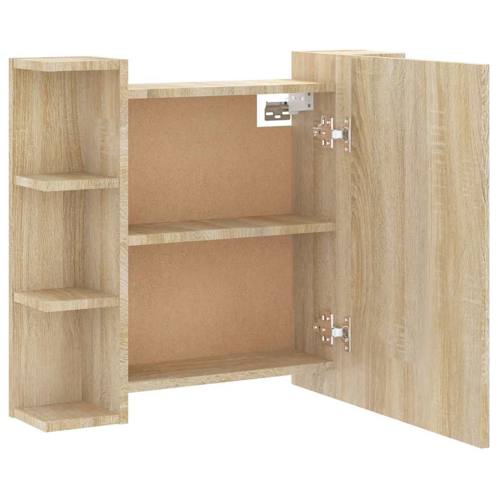 Speilskap med LED sonoma eik 70x16,5x60 cm