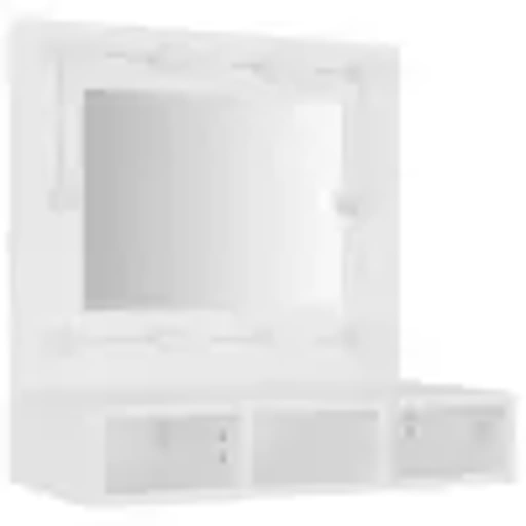 Speilskap med LED hvit 60x31,5x62 cm