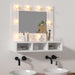 Speilskap med LED hvit 60x31,5x62 cm
