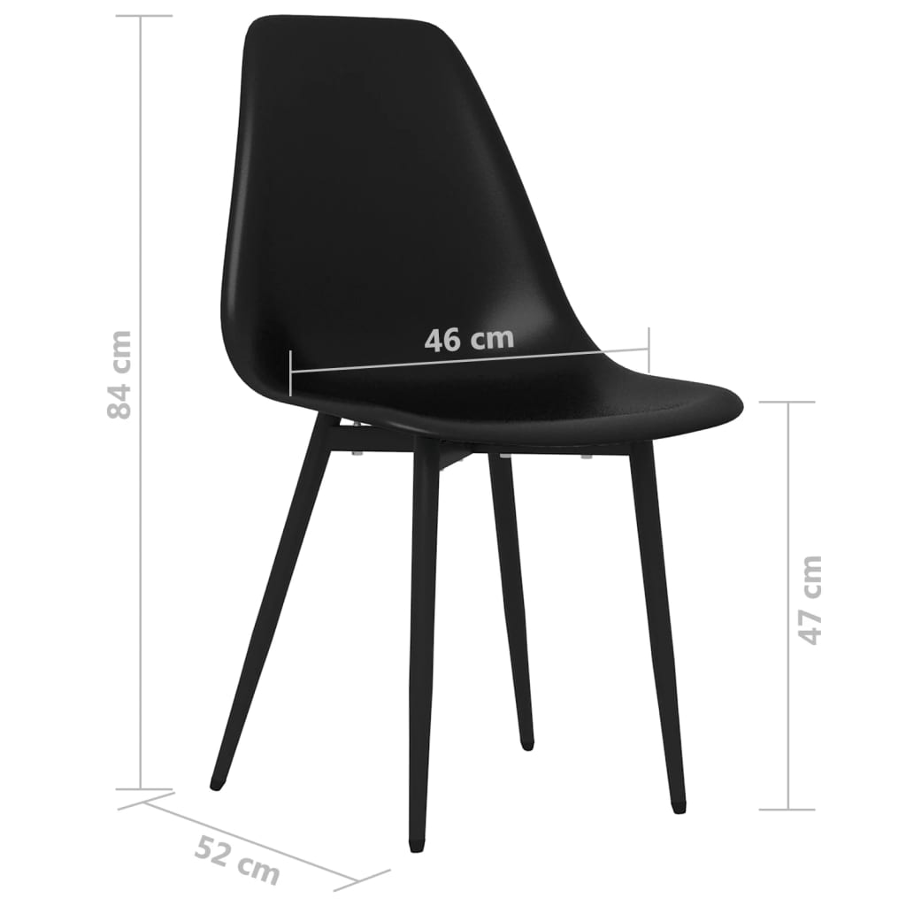Spisestoler 2 stk svart PP