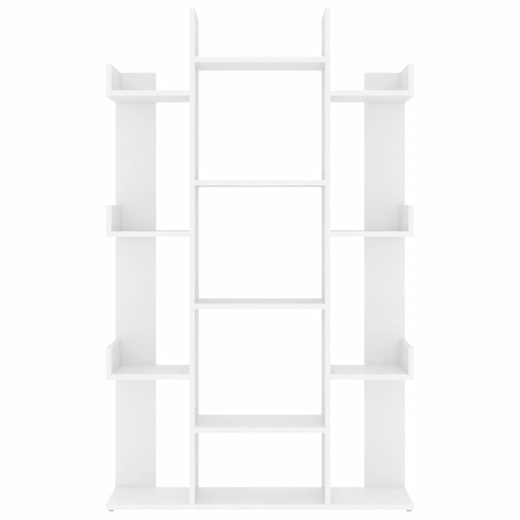 Bokhylle hvit 86x25,5x140 cm konstruert tre