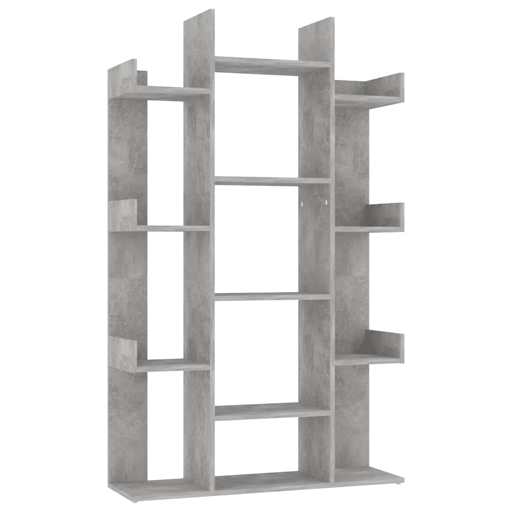 Bokhylle betonggrå 86x25,5x140 cm konstruert tre