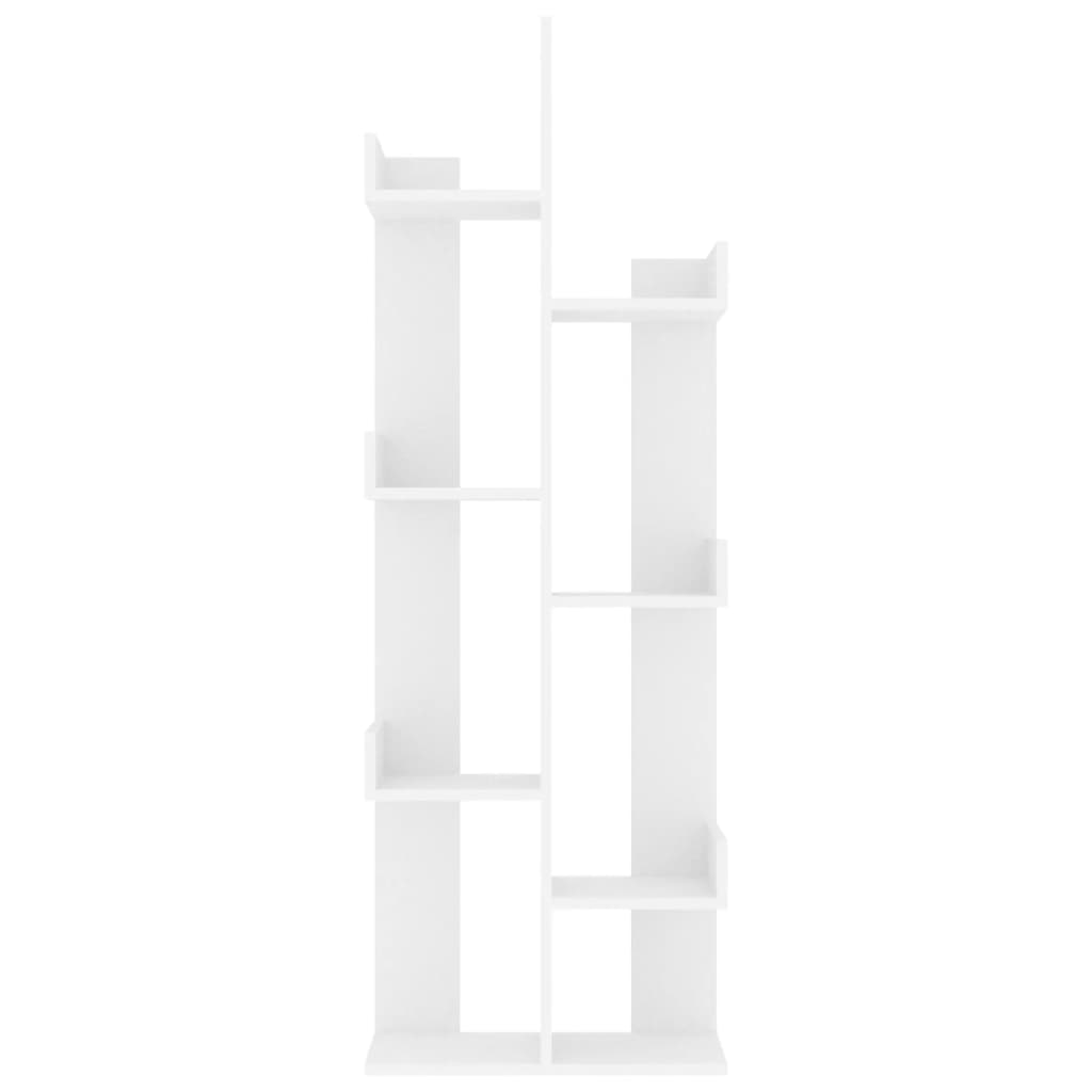 Bokhylle hvit 48x25,5x140 cm konstruert tre