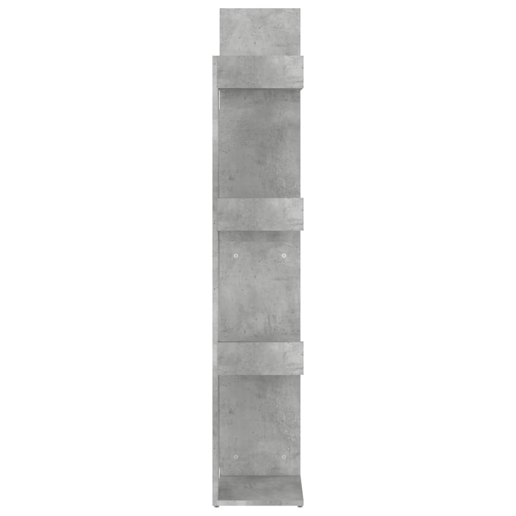 Bokhylle betonggrå 48x25,5x140 cm konstruert tre