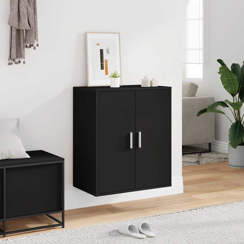Skoskap svart 60x35x70 cm konstruert tre