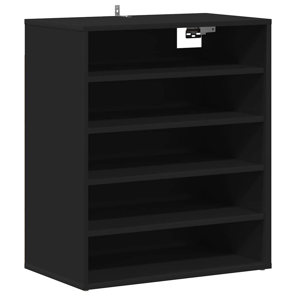Skoskap svart 60x35x70 cm konstruert tre