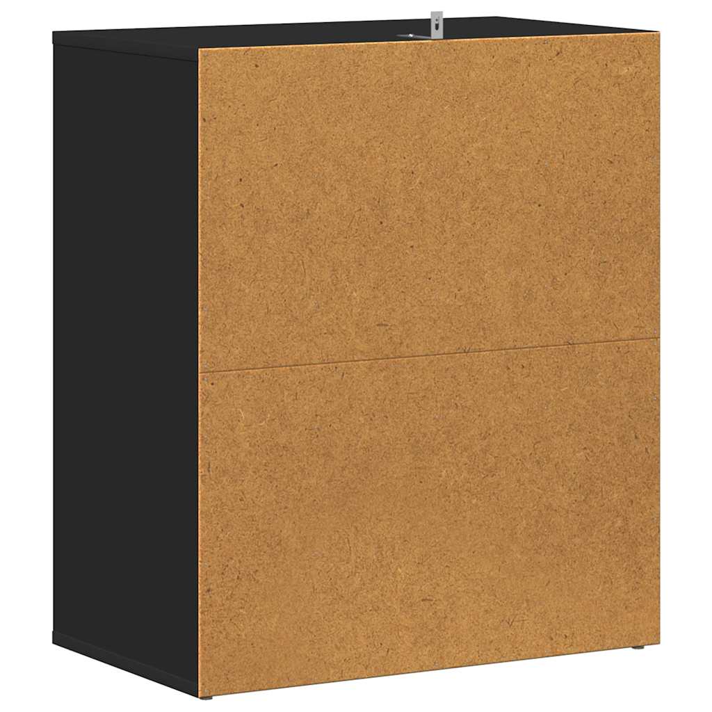 Skoskap svart 60x35x70 cm konstruert tre