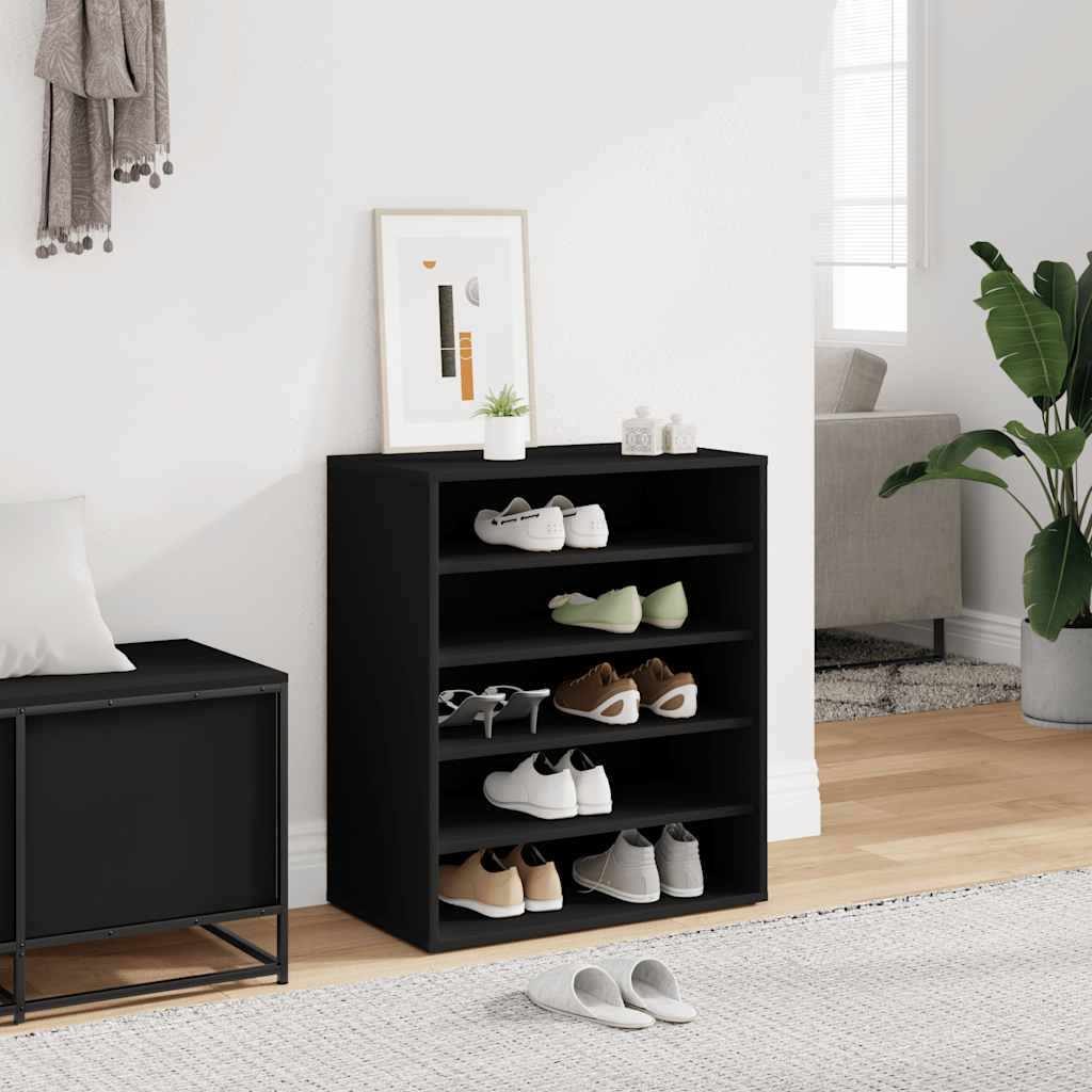 Skoskap svart 60x35x70 cm konstruert tre