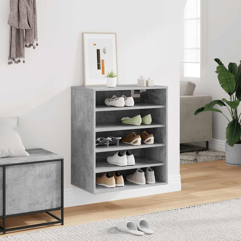 Skoskap betonggrå 60x35x70 cm konstruert tre