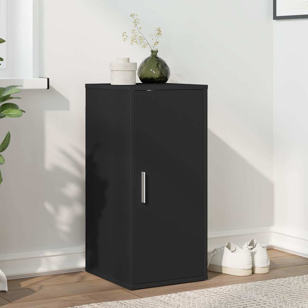 Skoskap svart 32x35x70 cm konstruert tre