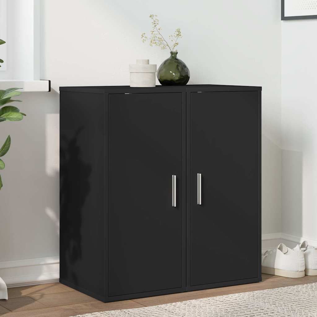 Skoskap svart 2 stk 32x35x70 cm sponplate