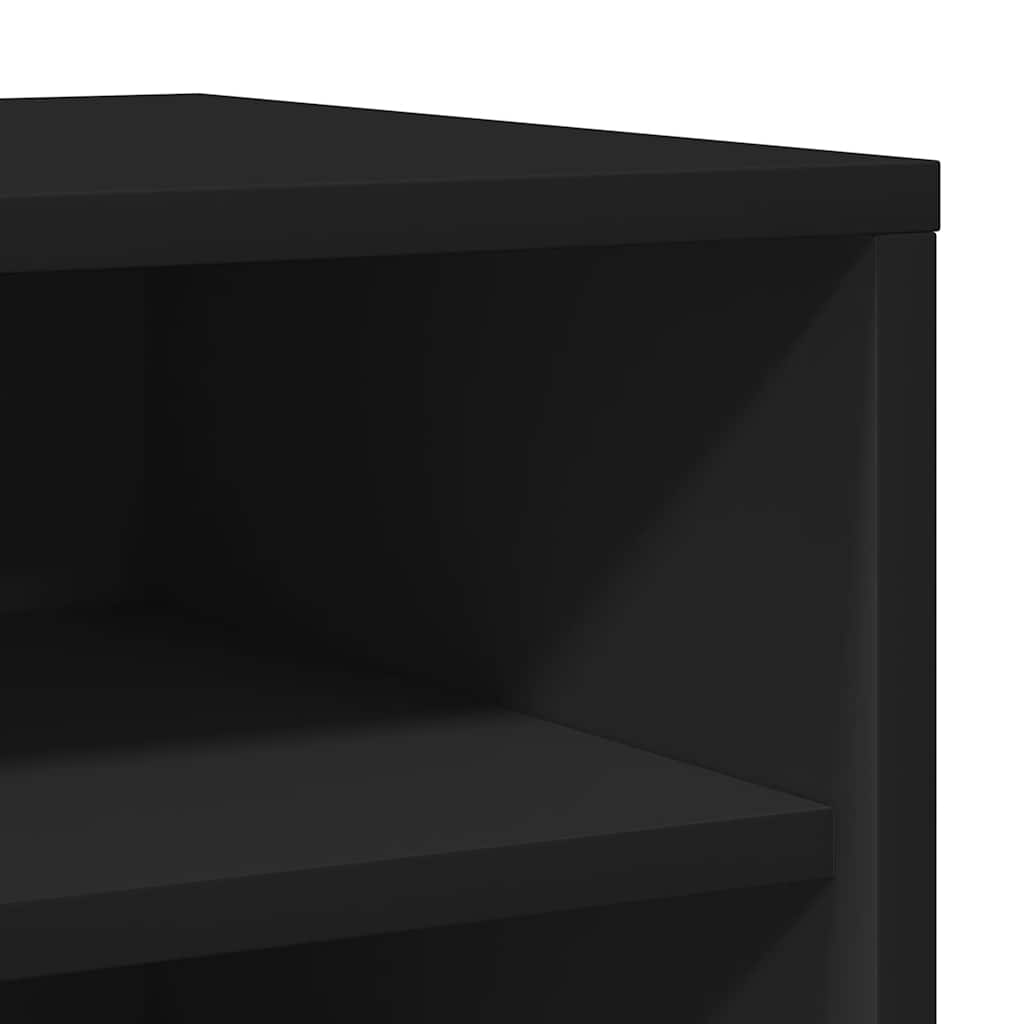 Skoskap svart 31,5x35x70 cm sponplate