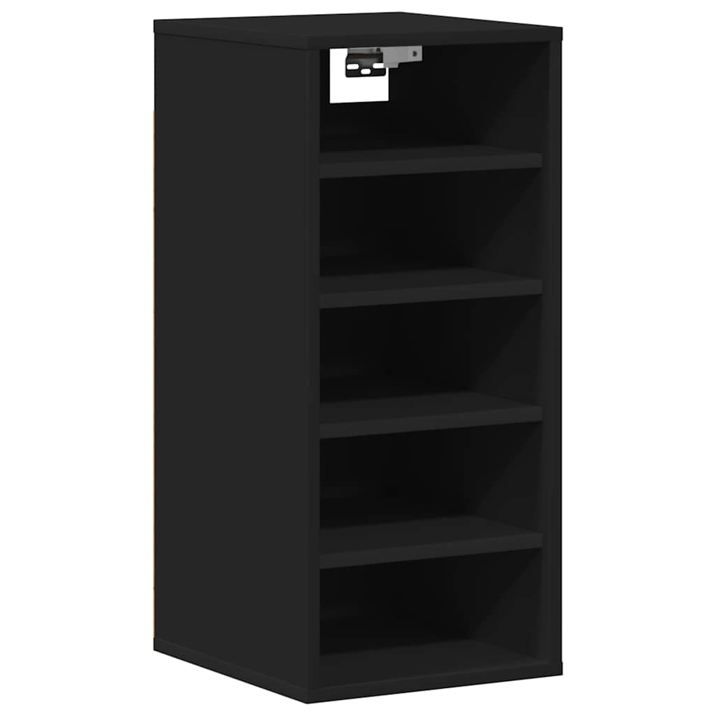 Skoskap svart 2 stk 31,5x35x70 cm konstruert tre