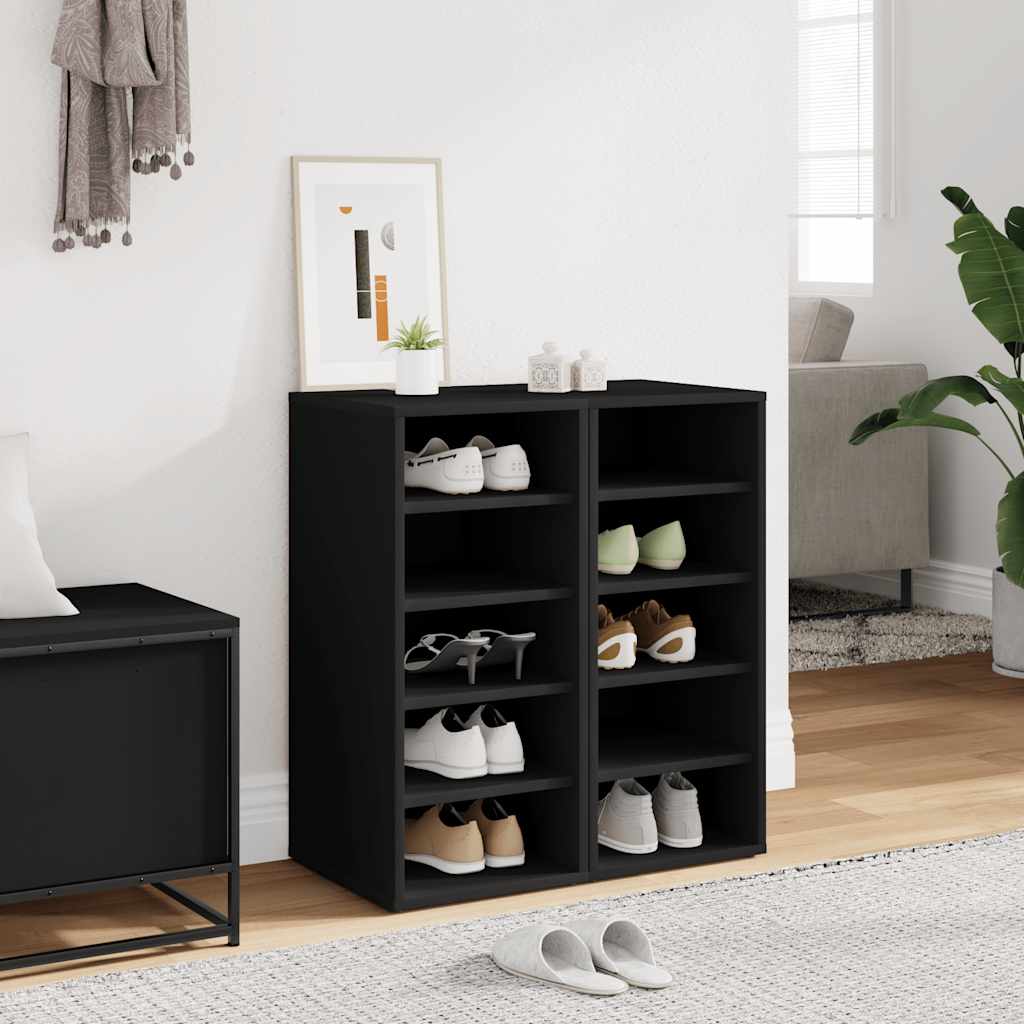 Skoskap svart 2 stk 31,5x35x70 cm konstruert tre