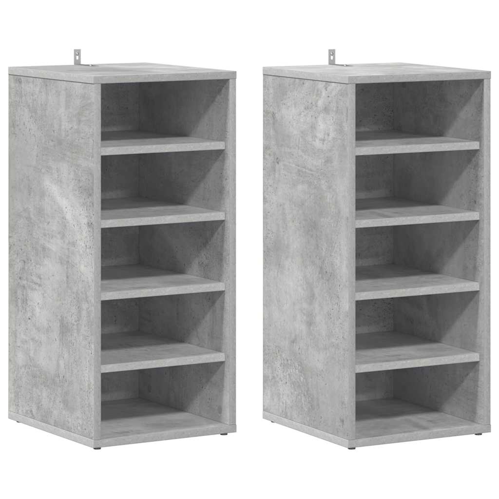 Skoskap betonggrå 2 stk 31,5x35x70 cm konstruert tre