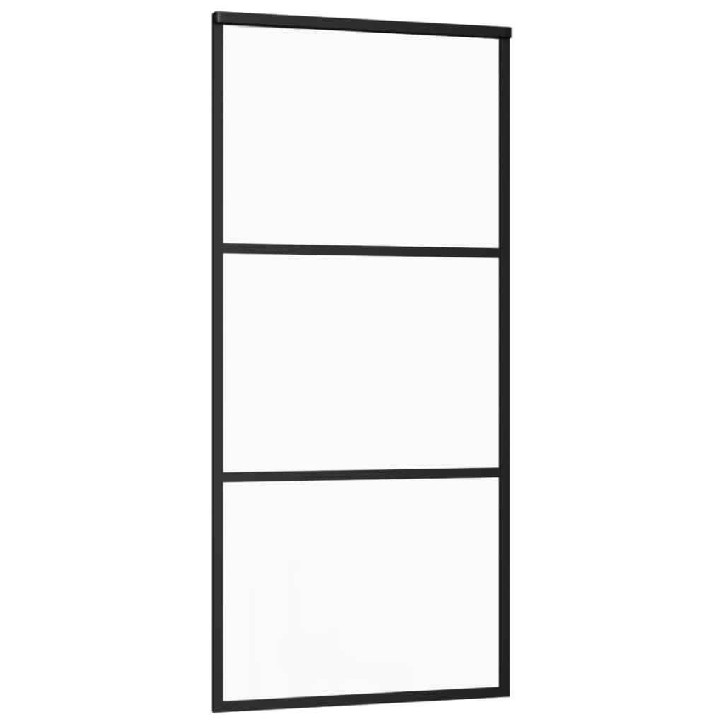 Skyvedør med monteringssett 90x205 cm ESG glass og aluminium