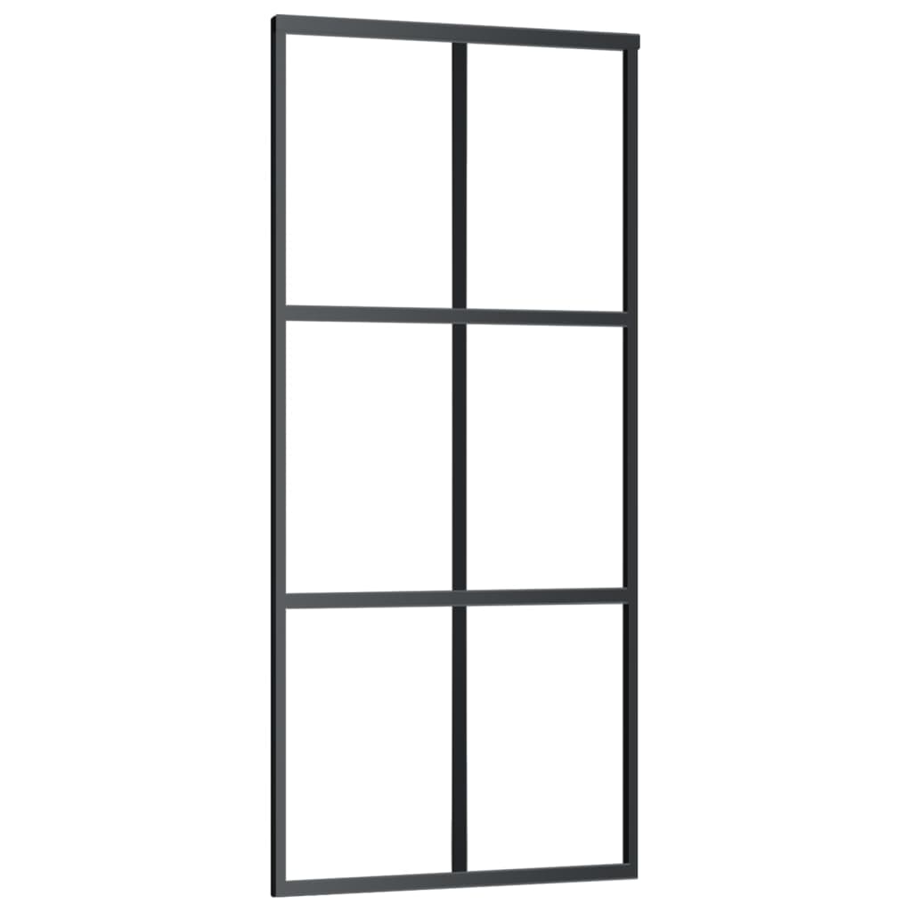 Skyvedør med monteringssett 90x205 cm ESG glass og aluminium