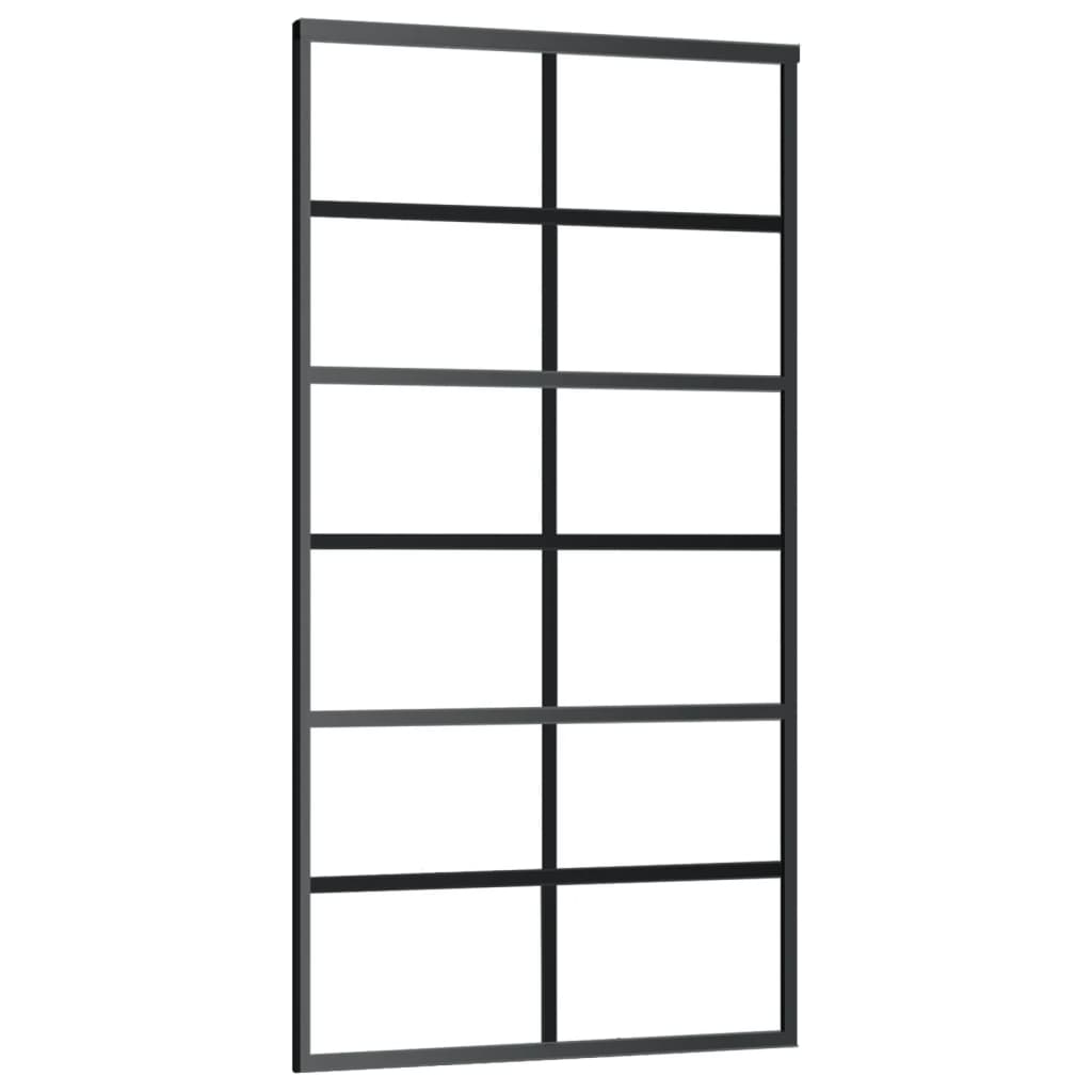 Skyvedør med monteringssett 102x205 cm ESG glass og aluminium