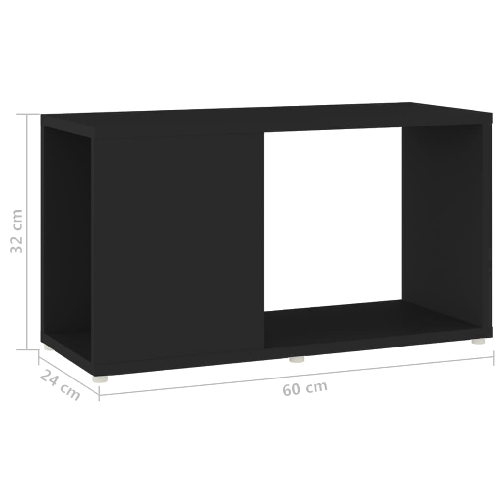 TV-benk svart 60x24x32 cm konstruert tre