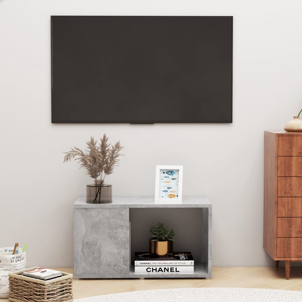 TV-benk betonggrå 60x24x32 cm konstruert tre