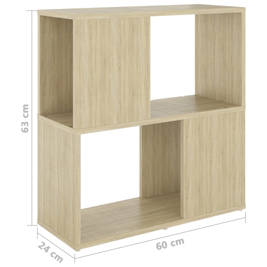 Bokhylle sonoma eik 60x24x63 cm konstruert tre