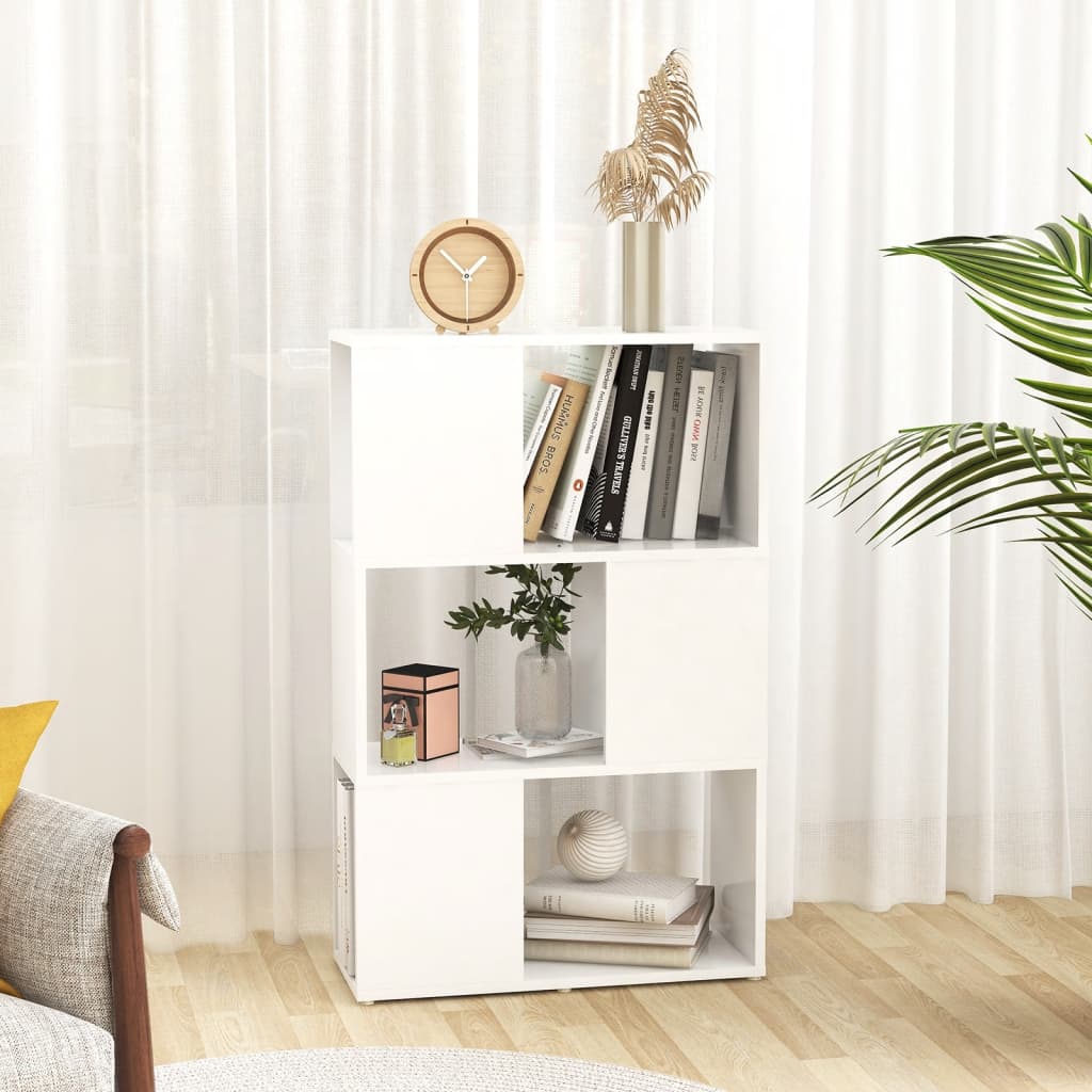 Bokhylle/romdeler hvit 60x24x94 cm konstruert tre