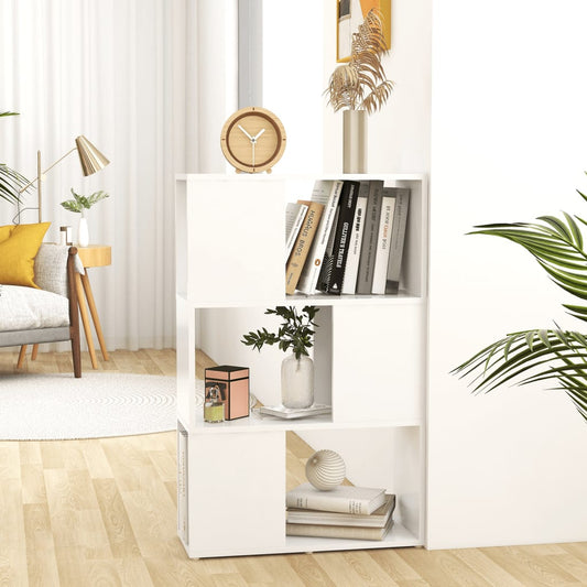Bokhylle/romdeler hvit 60x24x94 cm konstruert tre