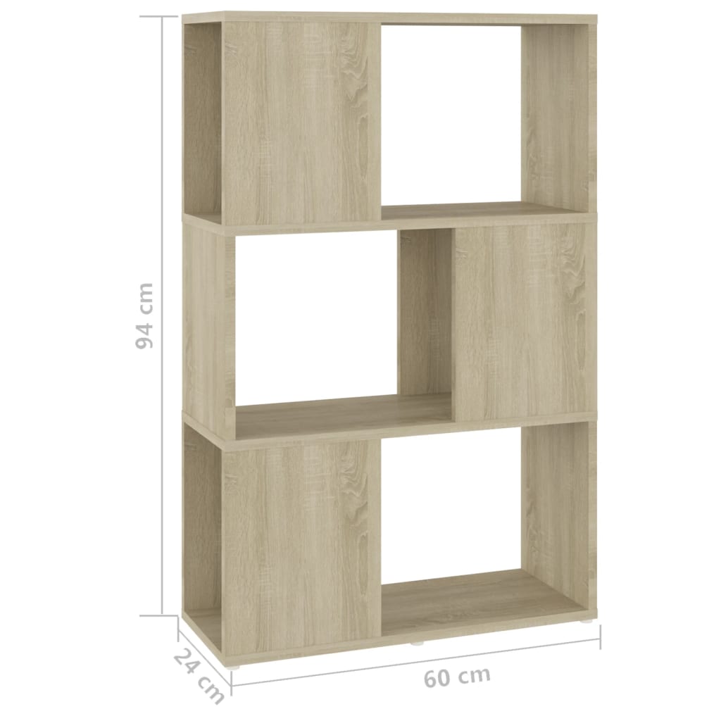 Bokhylle/romdeler sonoma eik 60x24x94 cm konstruert tre
