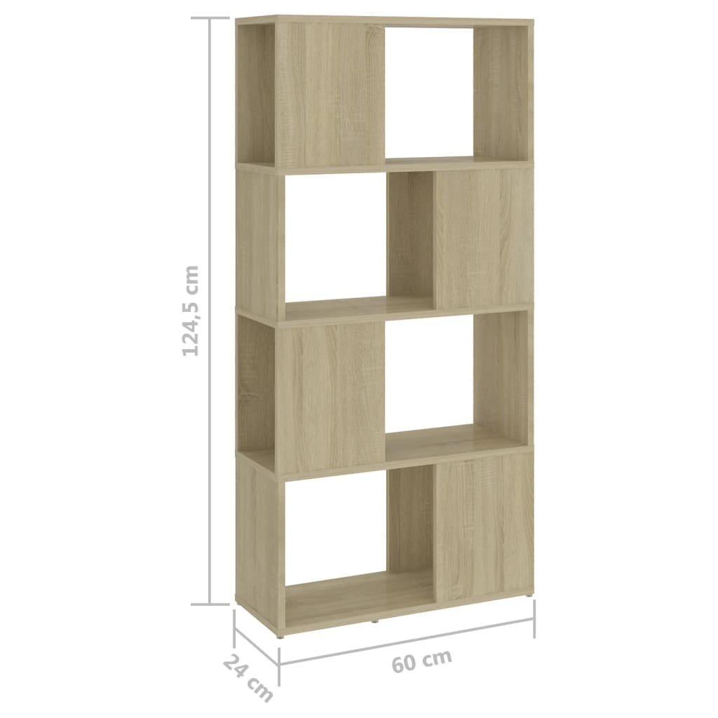 Bokhylle/romdeler sonoma eik 60x24x124,5 cm konstruert tre