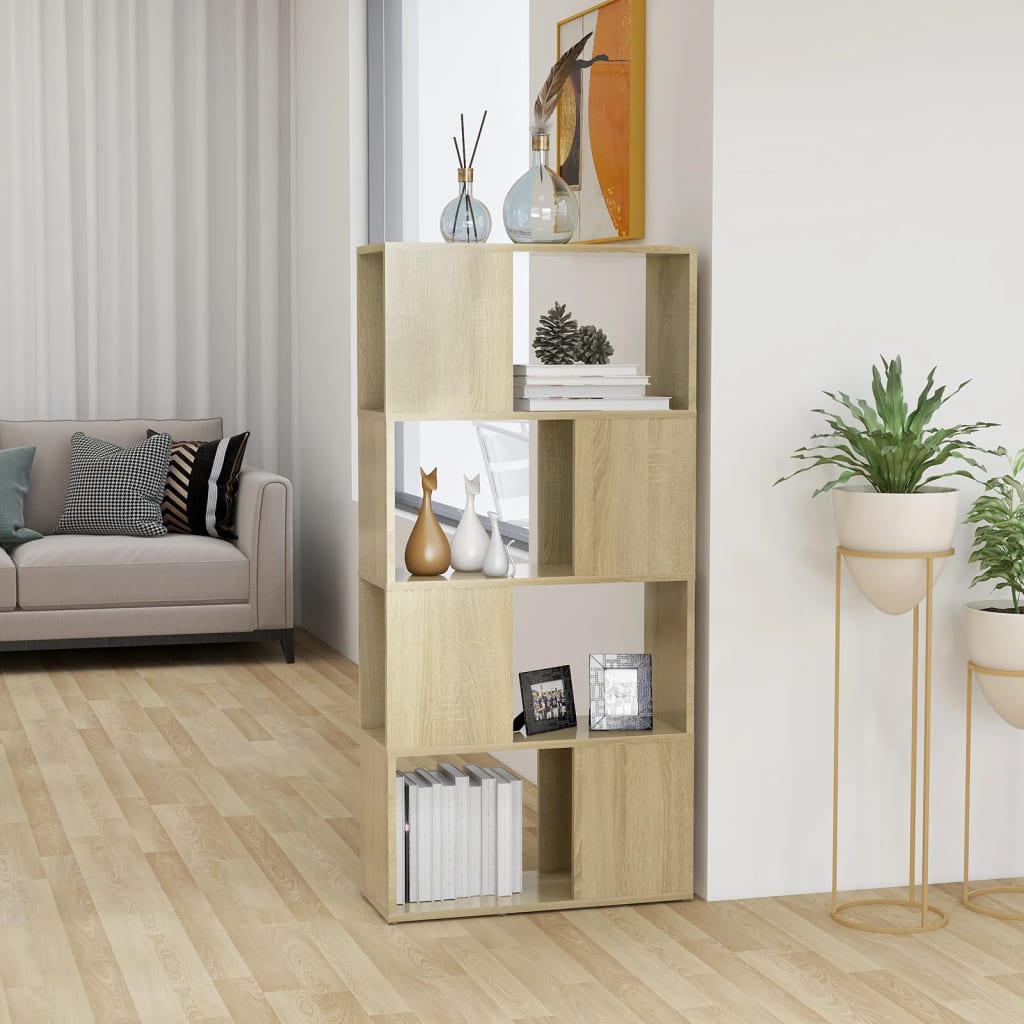 Bokhylle/romdeler sonoma eik 60x24x124,5 cm konstruert tre