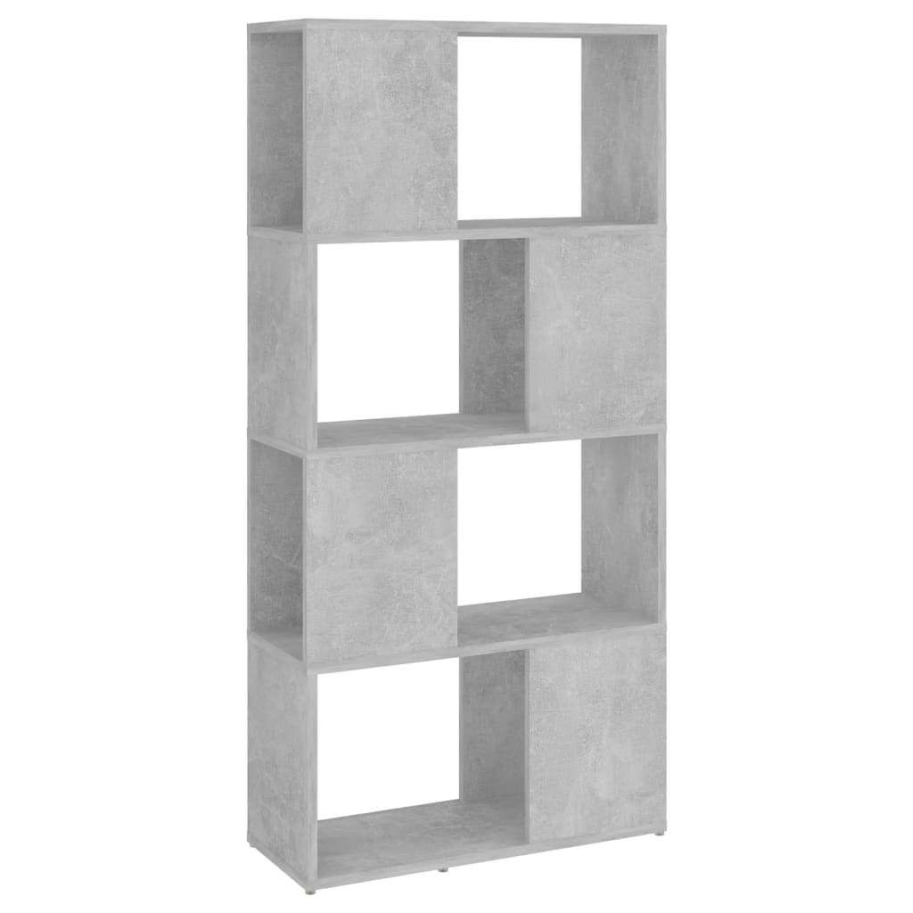 Bokhylle/romdeler betonggrå 60x24x124,5 cm