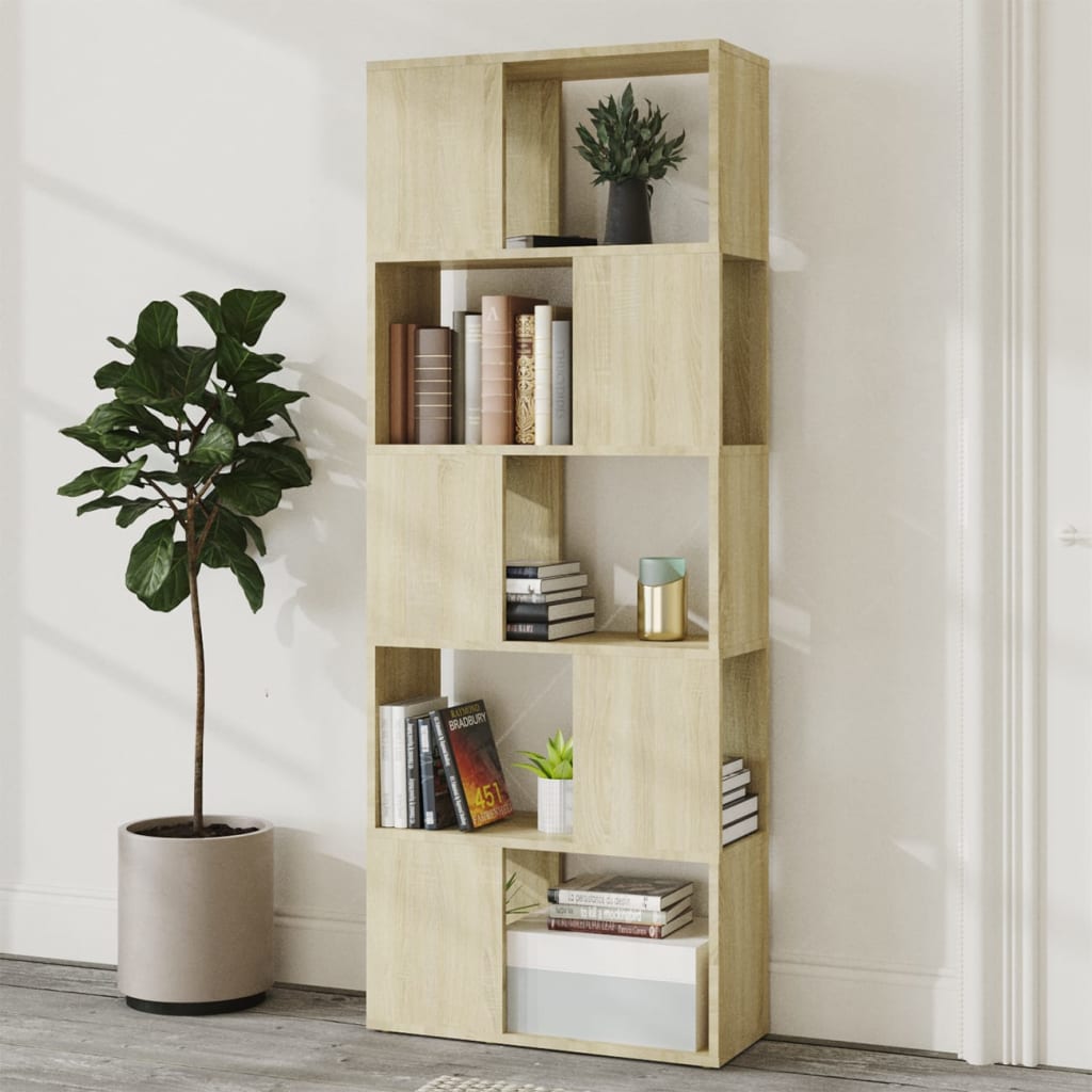 Bokhylle/romdeler sonoma eik 60x24x155 cm