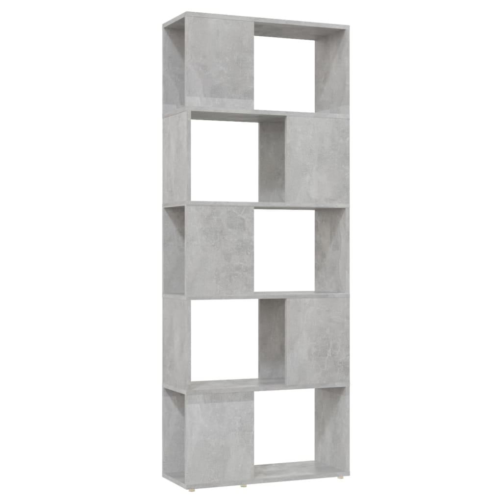 Bokhylle/romdeler betonggrå 60x24x155 cm