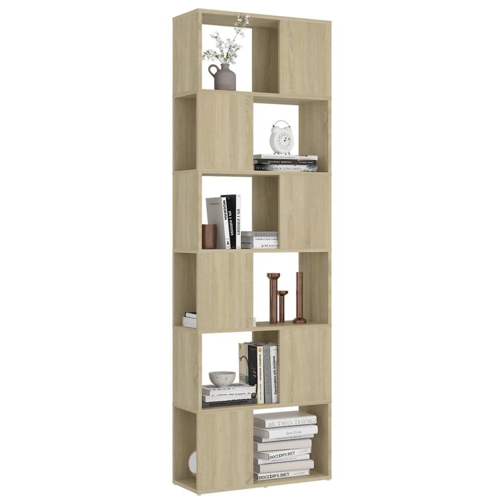 Bokhylle/romdeler sonoma eik 60x24x186 cm konstruert tre