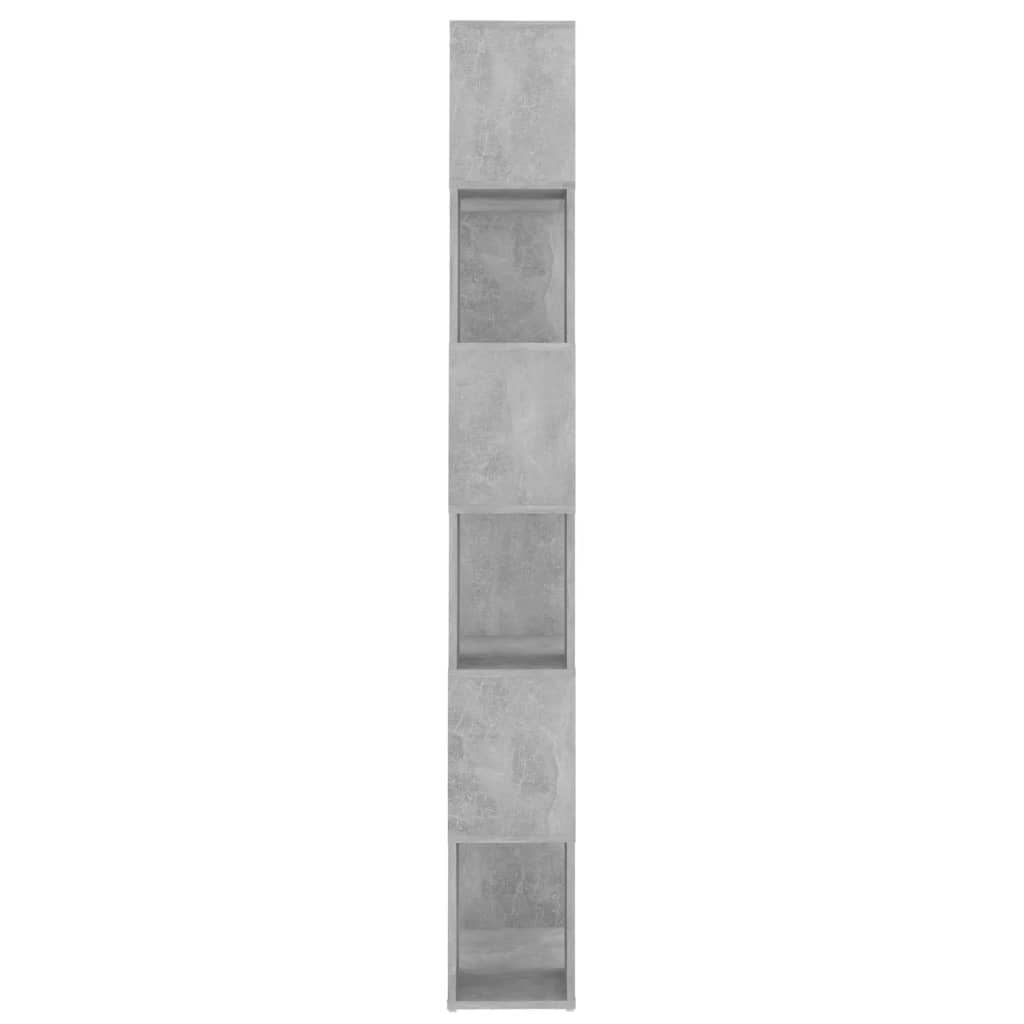 Bokhylle/romdeler betonggrå 60x24x186 cm konstruert tre