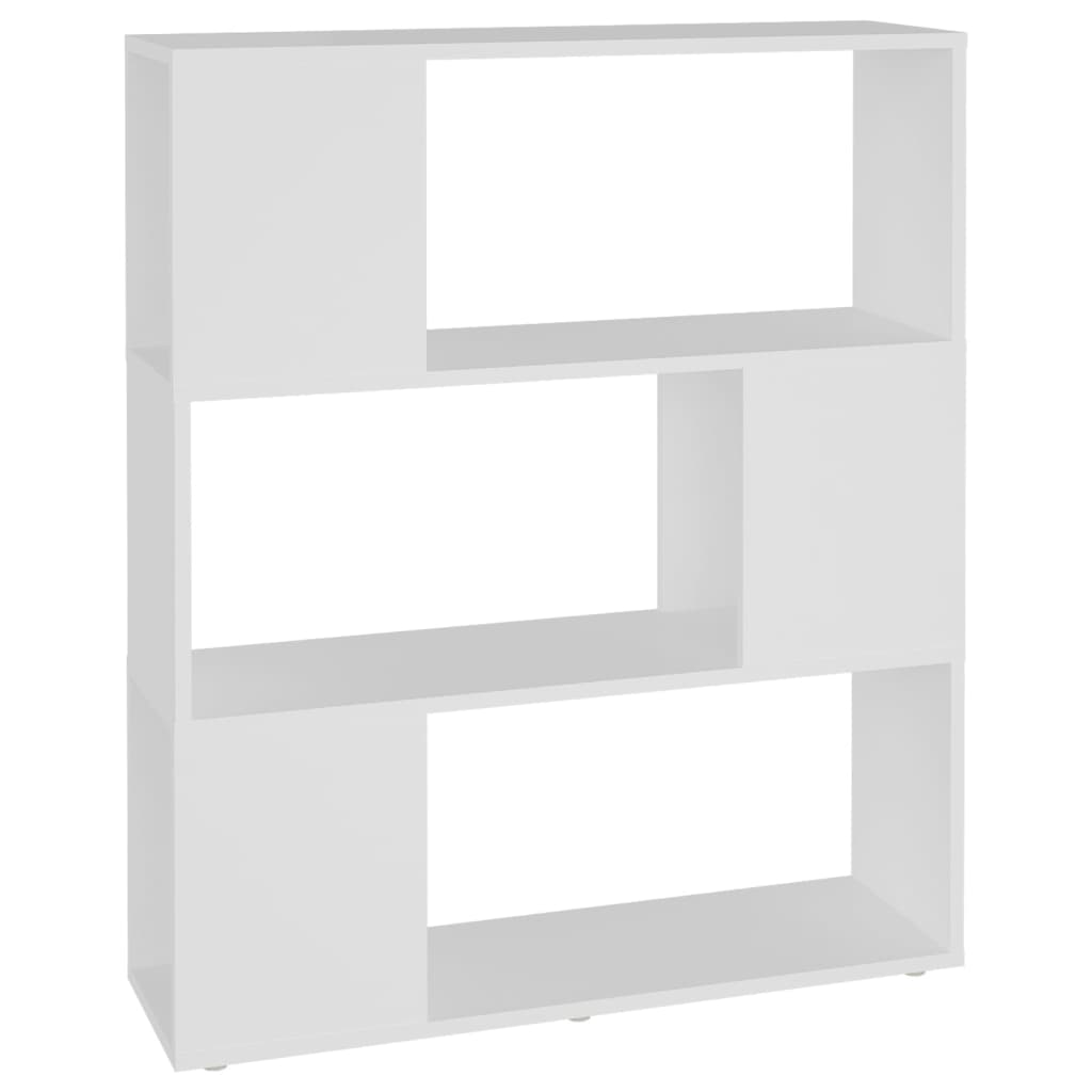Bokhylle/romdeler hvit 80x24x94 cm konstruert tre