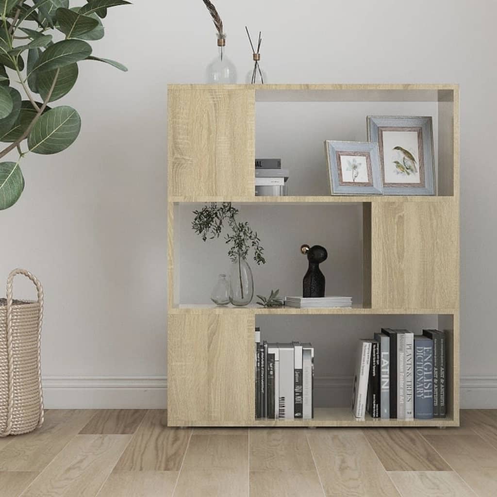 Bokhylle/romdeler sonoma eik 80x24x94 cm konstruert tre
