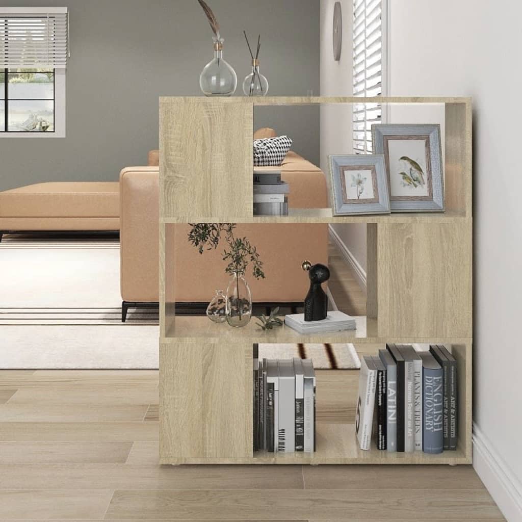 Bokhylle/romdeler sonoma eik 80x24x94 cm konstruert tre