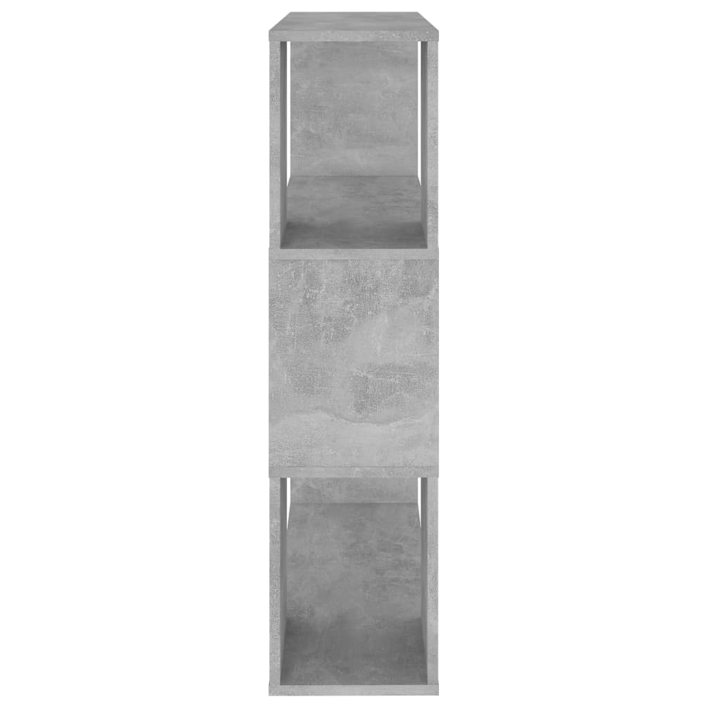 Bokhylle/romdeler betonggrå 80x24x94 cm konstruert tre