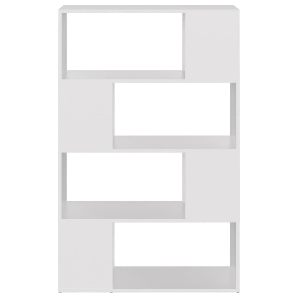 Bokhylle/romdeler hvit 80x24x124,5 cm konstruert tre